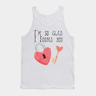 I'm so glad I found you, Heart-shaped Lock and Key Tank Top